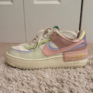 Nike Air Force One Sneakers in Pastel Pink and Cream